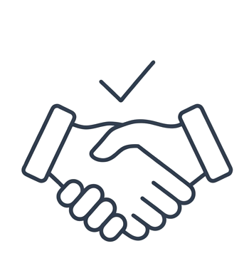 Ehrliche Beratung auf Augenhöhe Handschlag Icon